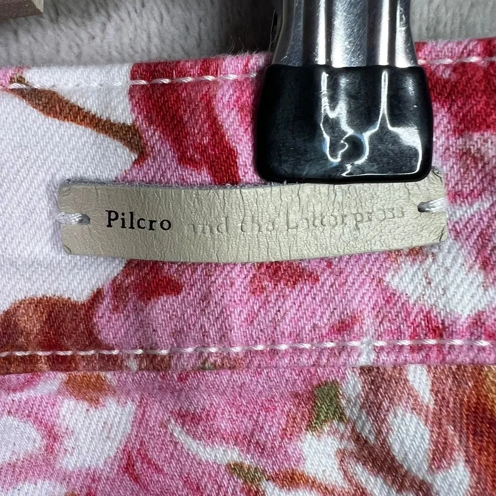 Anthropologie Pilcro Floral Mid Rise Skinny Jeans Size 28 Bloomcore Cottage Boho - Picture 3 of 13